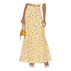 Something Navy Floral Tiered Maxi Skirt